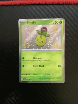 Smoliv 102/091 Shiny Rare Paldean Fates Pokemon Holo Near Mint - Image 1