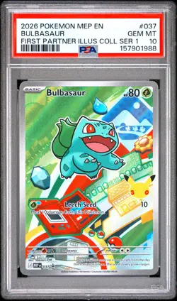 2026 POKEMON MEP EN-ME BLACK STAR PROMO #037 BULBASAUR PSA 10 - Image 1