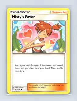 Misty's Favor 202/236 Uncommon Unified Minds Pokemon Lightly Played - Image 1