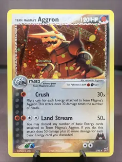 Pokemon TCG Team Magma's Aggron 7/95 Team Magma vs Team Aqua Holo VTG 2004 MP - Image 1