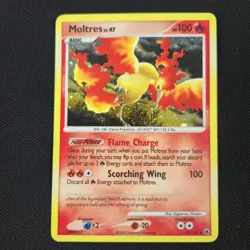 HEAVY HOLO BLEED Moltres 10/100 Majestic Dawn 2008 Swirl Nintendo Pokemon Card - Image 4