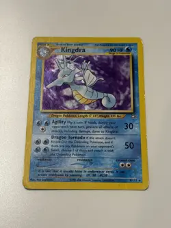 2000 Kingdra #8 Neo Genesis Holo Pokemon Card Rare Swirl - Image 1