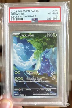 Pokemon - Paldea Evolved - HERACROSS ILLUSTRATION RARE 194/193 PSA 10 - Image 1