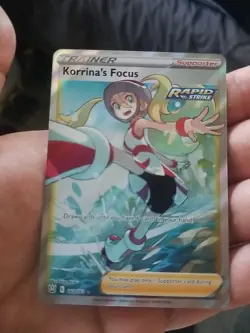 Korrinas Focus Pokemon Battle Styles 160/163 Ultra Rare Full Art Holo SWSH NM - Image 1
