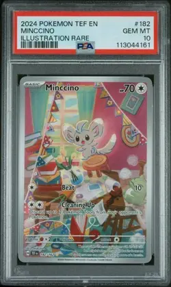 MINCCINO #182 POKEMON TEMPORAL FORCES ILLUSTRATION RARE PSA 10 GEM MINT - Image 1