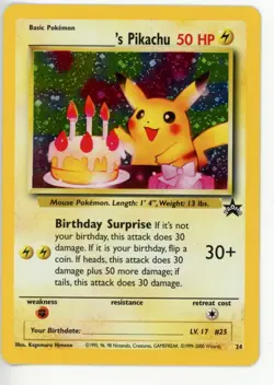 MP 1999 Pokemon Pikachu Holo Birthday Promo#24 - Image 1