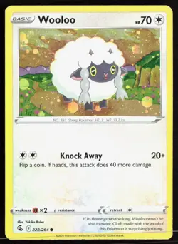 Wooloo 222/264 (COSMOS) Holo Promo 2018 Fusion Strike Pokemon LP - Image 1