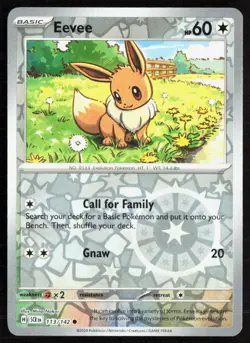 Eevee 113/142 Reverse Holo Common 2024 Stellar Crown Pokemon Near Mint - Image 1