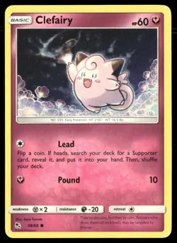 Clefairy 38/68 Common 2019 Hidden Fates Pokemon Near Mint - Image 1