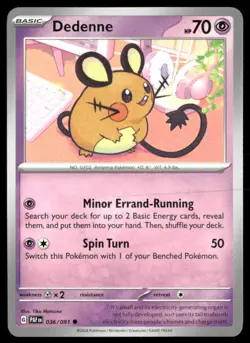 Dedenne 036/091 Common 2024 Paldean Fates Pokemon Near Mint - Image 1