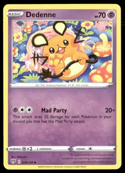 Dedenne 078/189 Uncommon 2020 Darkness Ablaze Pokemon Near Mint - Image 1