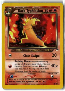 Dark Typhlosion ⭐ 10/105 🌀 Swirl 🌀 Holo Rare Neo Destiny 2002 Pokemon LP - Image 1