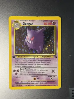 Pokemon TCG Gengar Fossil #5/62 Holo Rare 1st Edition 1999 MP/HP - Image 1