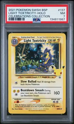 Light Toxtricity Holo 137 Celebrations Collection Pokemon PSA 7 - Image 1