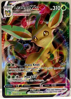 Pokemon TCG Leafeon VMAX 008/203 SWSH07 Evolving Skies Ultra Rare Holo NM - Image 1