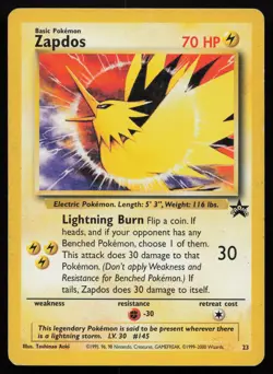 Pokemon Vintage Zapdos 23/53 WoTC Promo - HP / DMG - Image 1