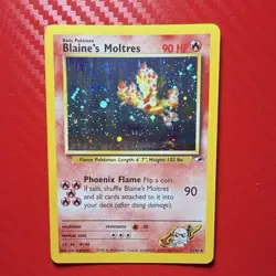 Pokemon Holo Blaine’s Moltres – Gym Heroes 1/132 - LP - SWIRL - Image 1
