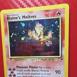 Pokemon Holo Blaine’s Moltres – Gym Heroes 1/132 - LP - SWIRL - Image 3