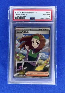 2023 POKEMON MEW EN-151 ULTRA RARE #195 DAISY'S HELP PSA 8 - Image 1
