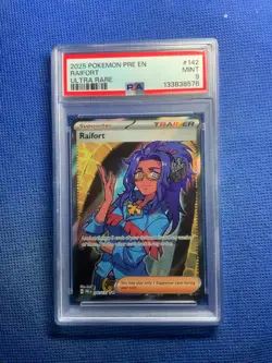 2025 POKEMON PRE EN-PRISMATIC EVOLUTIONS ULTRA RARE #142 RAIFORT PSA 9 - Image 1