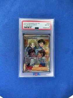 2024 Pokemon Paldean Fates #230 Paldean Student Ultra Rare PSA 8 - Image 1