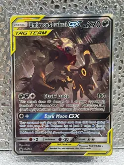 Pokemon Umbreon & Darkrai GX Tag Team Sun and Moon Black Star Promo SM241 LP - Image 1
