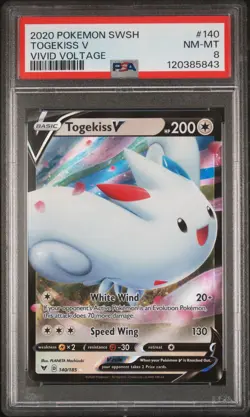 2020 POKEMON SWORD & SHIELD VIVID VOLTAGE #140 TOGEKISS V PSA 8 - Image 1