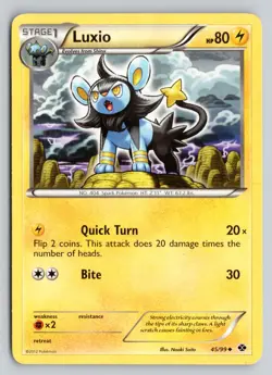 LUXIO 45/99 UNCOMMON NEXT DESTINIES POKEMON HP - Image 1