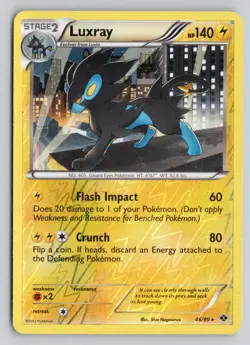 LUXRAY 46/99 HOLO RARE NEXT DESTINIES POKEMON REVERSE HOLO LP - Image 1