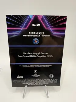 2023-24 Topps Chrome UEFA Club Competitions - Black Lazer Autographs Nuno Mendes - Image 2
