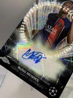 2023-24 Topps Chrome UEFA Club Competitions - Black Lazer Autographs Nuno Mendes - Image 3