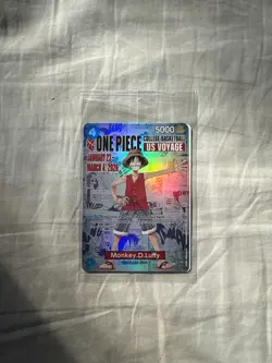 One Piece Monkey D. Luffy US Voyage College Basketball Promo Card Gonzaga SEALED - Image 1