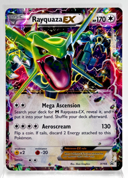 XY66 Rayquaza EX Pokemon Card Black Star Promo 2015 LP edge ding - Image 1