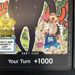 2 One Piece Monkey.D.Luffy 2nd Anniversary Tournament Stamped Promo Don Cards - Image 5