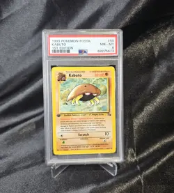 PSA 8 NEAR MINT MINT 1999 Pokemon Fossil #50 Kabuto 1st Edition !!! - Image 1