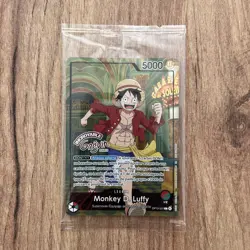 One Piece Card French Monkey D. Luffy OP13-001 Musee Grevin Promo New - Image 1