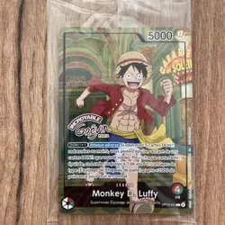 One Piece Card French Monkey D. Luffy OP13-001 Musee Grevin Promo New - Image 3