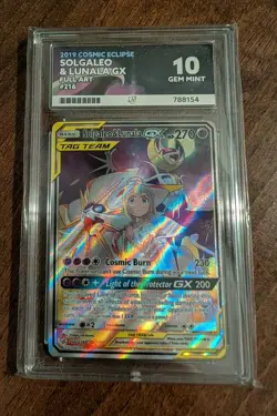 Solgaleo and Lunala GX 216/236 Cosmic Eclipse Full Art Card Pokemon TCG Ace 10 - Image 1
