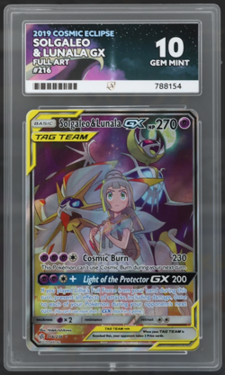 Solgaleo and Lunala GX 216/236 Cosmic Eclipse Full Art Card Pokemon TCG Ace 10 - Image 3
