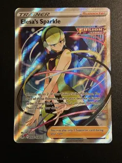 Pokemon TCG Elesa's Sparkle Fusion Strike Holo Card 260/264 Full Art Ultra Rare - Image 1