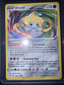 Pokemon TCG Jirachi Holo Card 119/185 Vivid Voltage Amazing Rare NM/MT Condition - Image 1