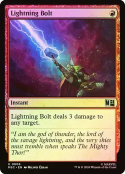 Lightning Bolt Foil Marvel Super Heroes NM MTG - Image 1