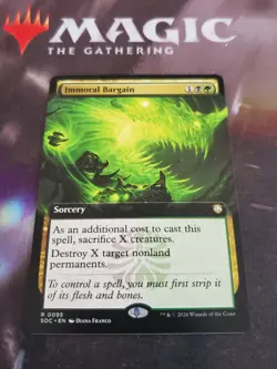 Mtg. Immoral Bargain. Extended Art. Commander: Secrets of Strixhaven. Nm - Image 1