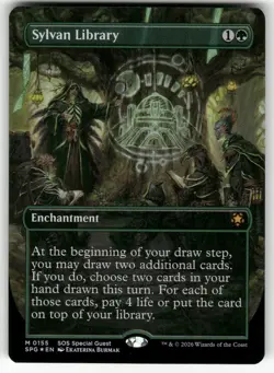 Sylvan Library (FOIL Borderless) 155 Special Guests Magic: The Gathering NM - Image 1