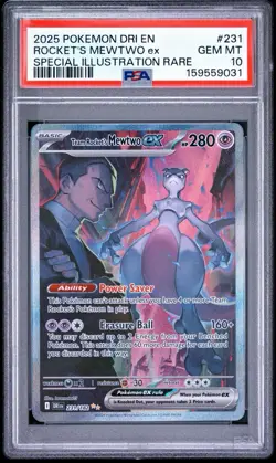 Pokemon 2025 Team Rocket's Mewtwo ex 231/182 SIR Destined Rivals GEM MINT PSA 10 - Image 1