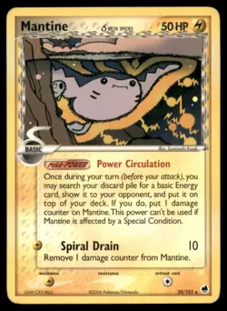 Mantine 20 101 R Dragon Frontiers Pokemon MP - Image 1
