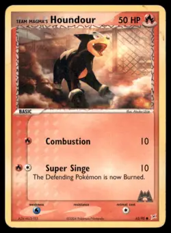 Team Magma's Houndour 62 95 C Team Magma vs Team Aqua Pokemon MP - Image 1