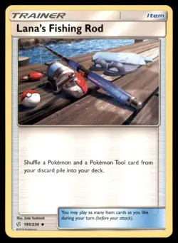 Lana's Fishing Rod 195 236 UC Cosmic Eclipse Pokemon MP - Image 1