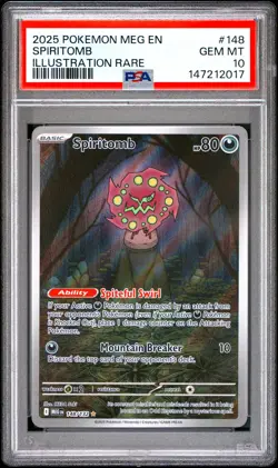 2025 POKEMON MEG EN-MEGA EVOLUTION ILLUSTRATION RARE #148 SPIRITOMB PSA 10 - Image 1