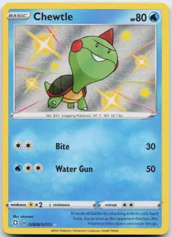 Chewtle SV028/SV122 Shiny Rare Shining Fates Shiny Vault Pokemon Holo Near Mint - Image 1